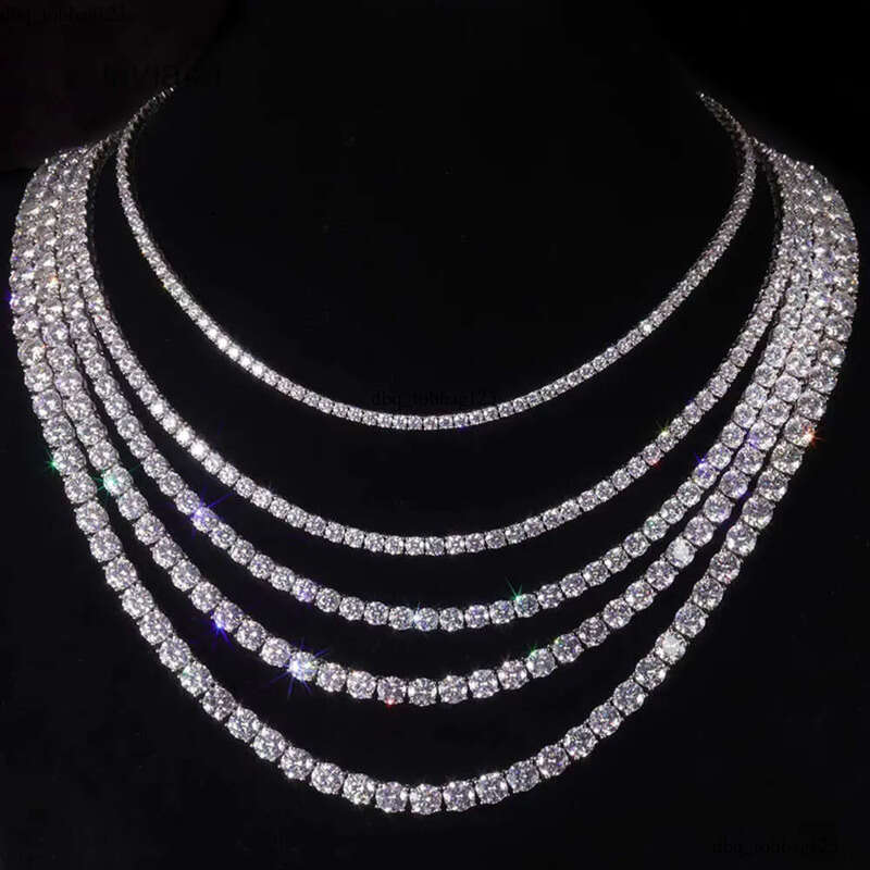 Item High Quality Hip Hop Bling Sterling Sier 3MM 4MM D Color Lab Dia Moissanite Tennis Chain