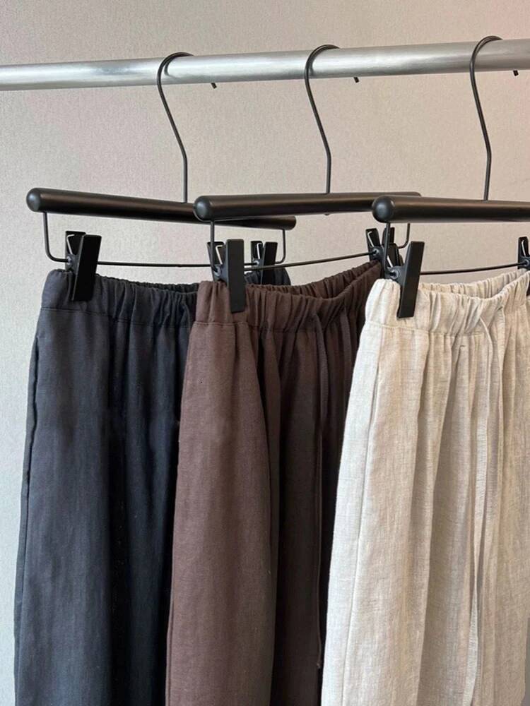 High Waist Linen Women Wide Leg Summer Thin Loose Casual Pants Haruku Korean Solid All Match Straight Trousers dongdumaoyi