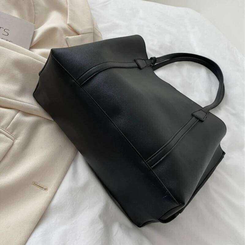 Large Capacity Women's New Soft Leather Tote Bag, Casual and Versatile Single Shoulder Bags for Woman Korean Style Handbags