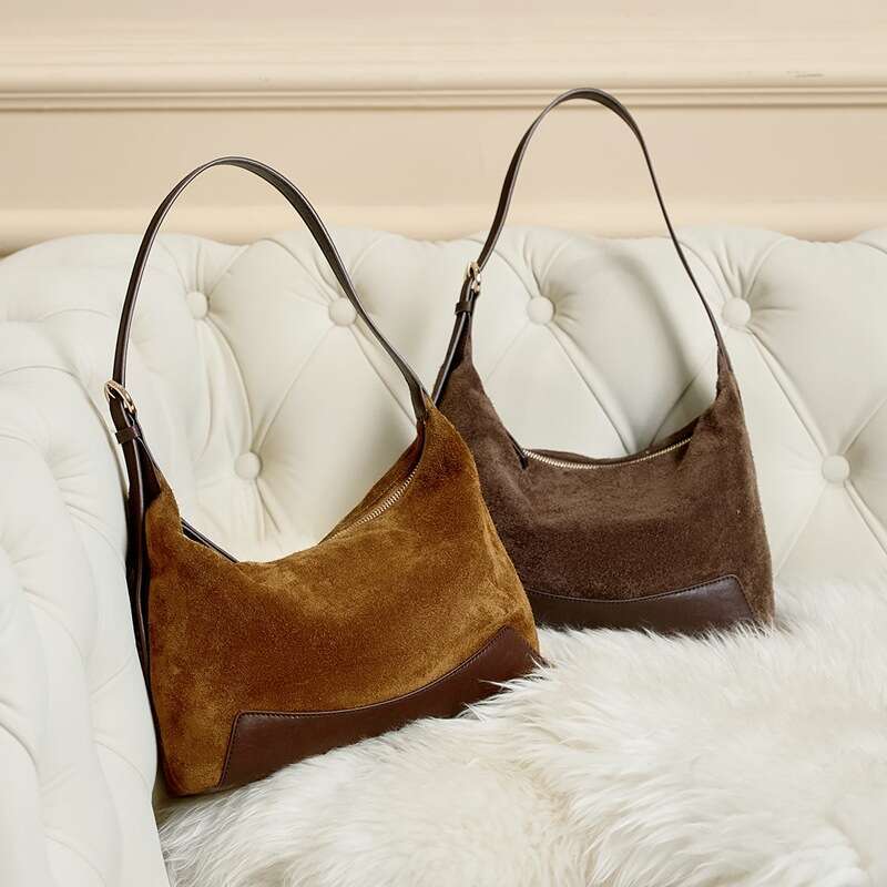 designer bag Luxury bag Hot-Selling Women's Matte Suede Dumpling Hobo Commuting Casual Handbag Design Sense Niche Crossbody Bag for Women