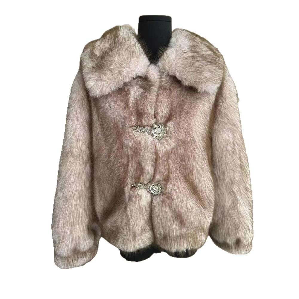 2025 New Fur Coat Women's Short Fashionable Elegant Stand Collar Versatile Autumn Winter Mom Style