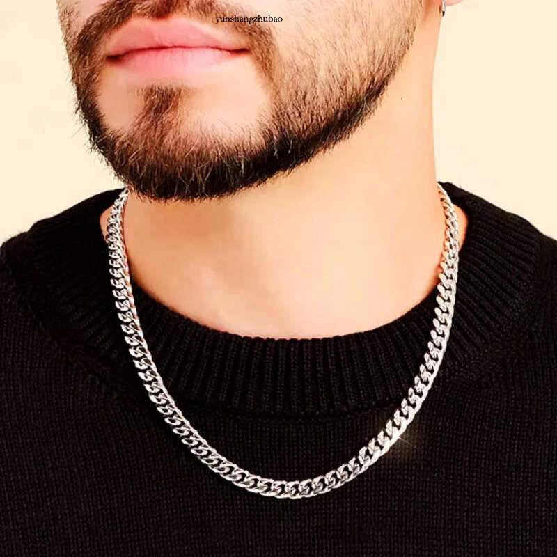 Hot Sale Hip Hop Jewelry Mens PVD Gold Stainless Steel Miami Cuban k Chain Necklace