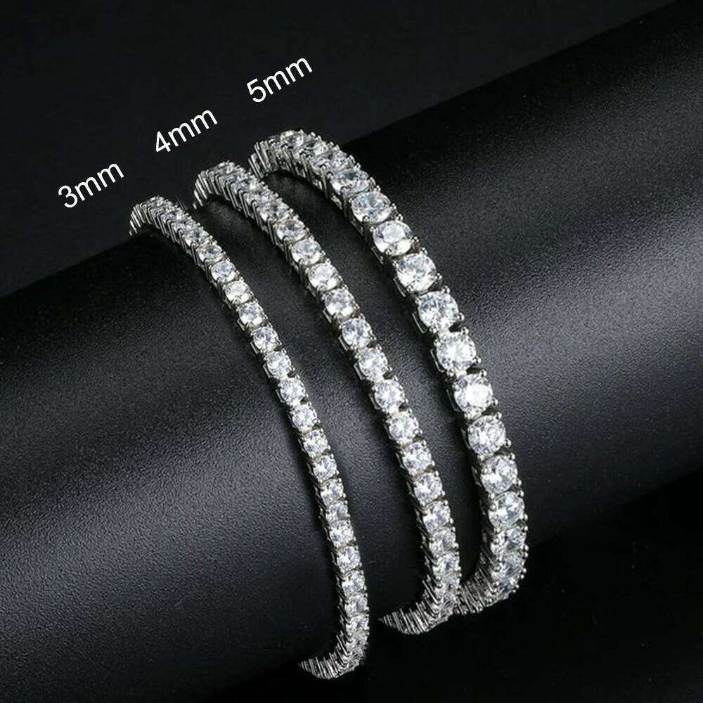 Dainty Full Moissanite Tennis Gold Plated Sterling Sier D Color Lab Created Dia Bracelet for Women Men