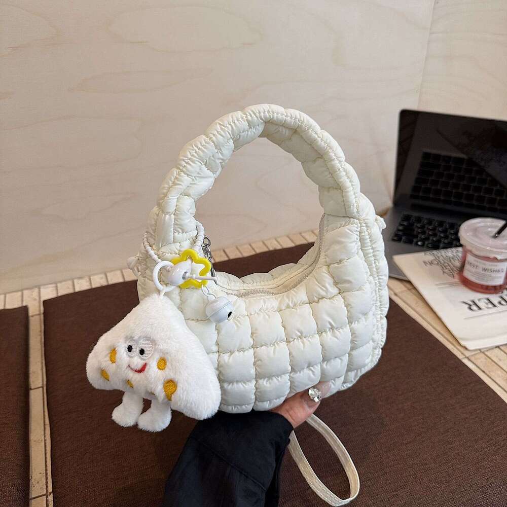 designer bag Luxury bag Fashion Trend Wrinkled Cloud for Women, Handheld Plaid Puff Bag, New Solid Color Single Shoulder Crossbody Bag