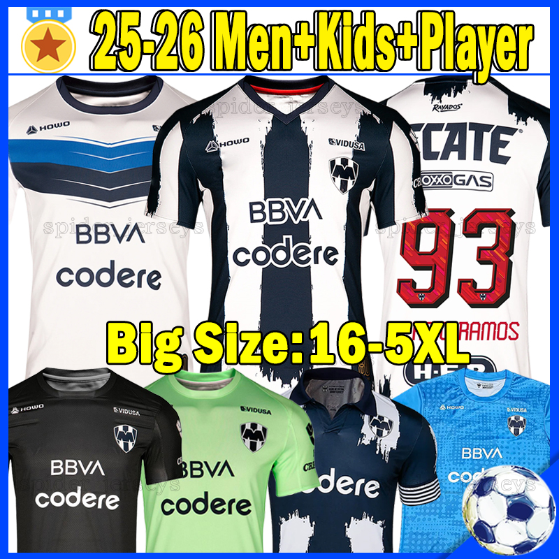 4XL 5XL 2025 2026 MONTERREY SERGIO RAMOS Soccer Jerseys S.RAMOS Cup Liga MX Football Shirts 25 26 BERTERAME CANALES Player Version Goalkeeper ANDRADA Men Kids Kits 3XL