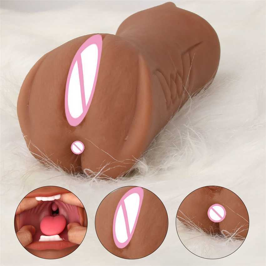 Ergonomic Design Pocket Pussy Male Masturbator with Lifelike Face 3 in 1 Sex Doll with Realistic Textured Mouth Vagina and Tight Anus Masturbator