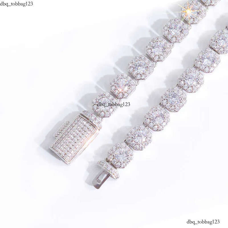 Necklace Moissanite chain bracelet Dia Custom Vvs Cuban Link S Sier 8mm 12mm Large Tennis Chain Solid Back Hiphop 111