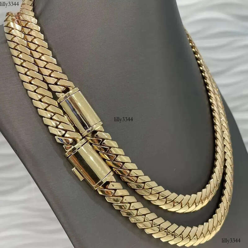 Hip Hop Link Sterling Sier 12mm Necklace Men Moissanite Cuban Chain