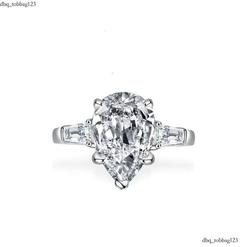 2024 New Luxurious Bridal S Sterling Sier Engagement Ring Elegant Pear Cut 4Ct VVS Moissanite Dias Classic