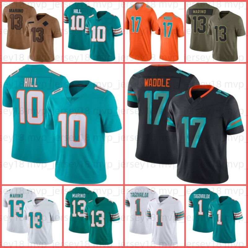 Tyreek Hill Tua Tagovailoa Devon Achane Football Jersey Jaylen Waddle Jalen Ramsey Dan Marino Jalen Ramsey Bradley Chubb Zach Thomas Jason Taylor Larry Csonka