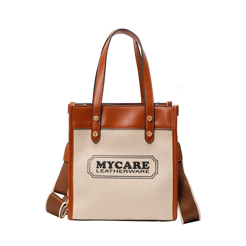 designer bag Luxury bag New Color-Block Women's Trendy Printed Handbag Crossbody Tote Linen Canvas Bag