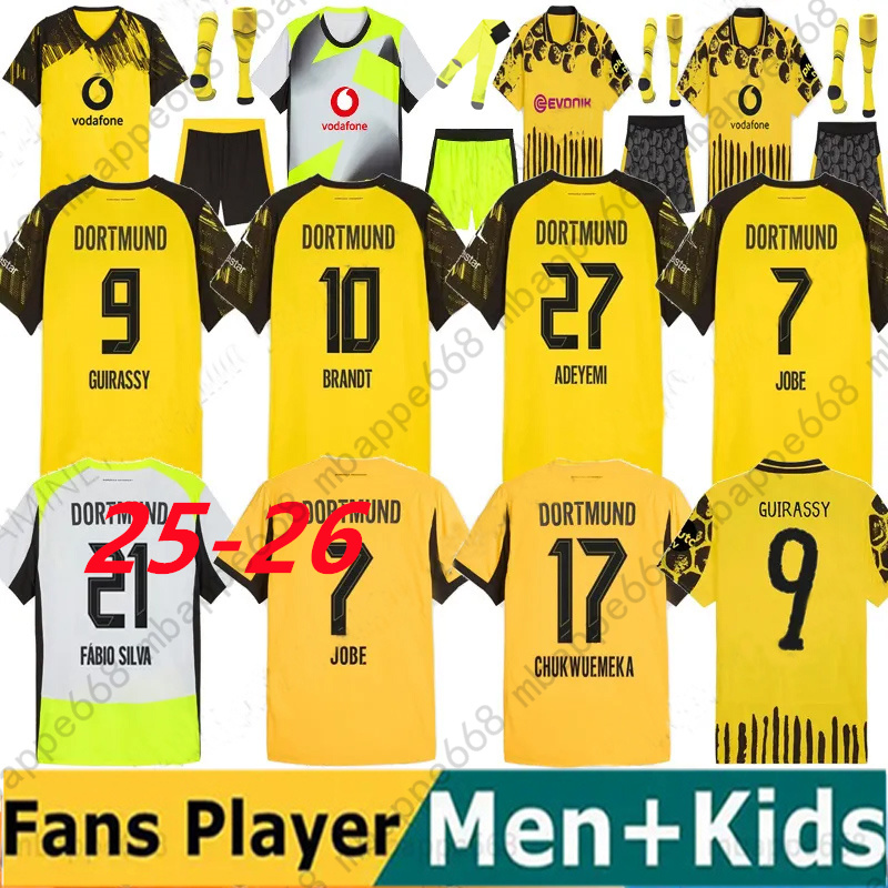 dortmunds trikot soccer jerseys 25 BVBs Special HALLER 25 26 4th SABITZER football shirt ADEYEMI BRANDT All Black MOUKOKO MALEN JOBE men kids Kits Borussias trikots 9