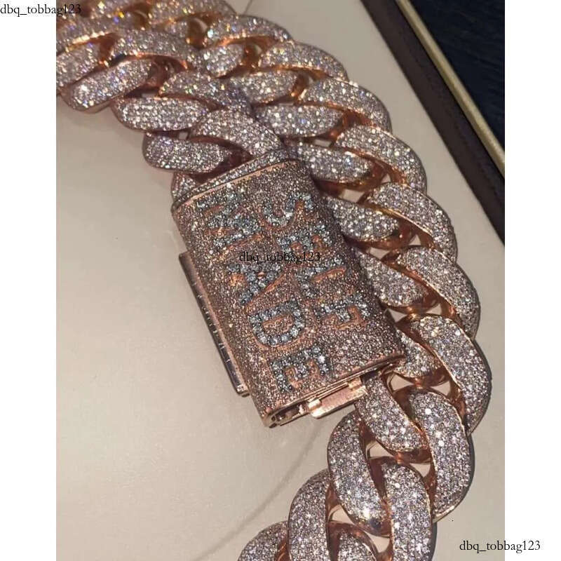 20 MM VVS Moissanite Dia Thick Cuban Link Chain Sterling Sier 24 Inches Necklace Men-Iced Hip Hop Weddings Parties