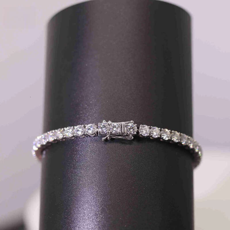 Fine Jewelry Hip Hop Sterling Sier Vvs 2mm 3mm Moissanite Necklace Cluster Iced Out Tennis Chain Bracelet for Men Women