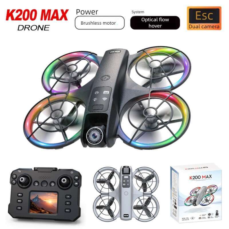K Drone Brushless With Screen Aerial Photography Aircraft Optical Flow Positioning Color Light Full Protection Remote Control Airplane