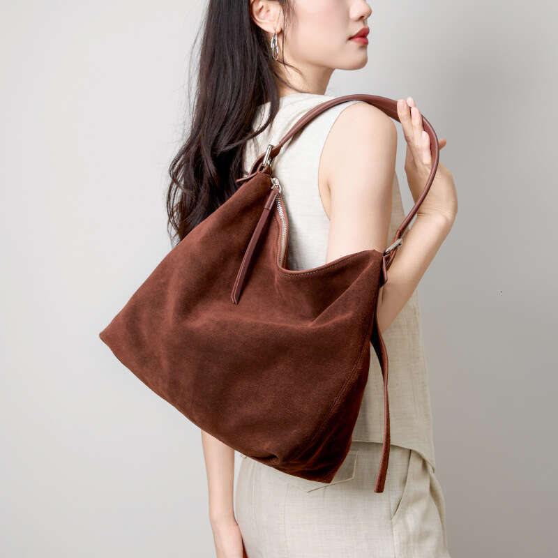 designer bag Luxury bag Suede Crossbody Large Capacity Women's Light Luxury Commuting High-end Feel Single Shoulder Casual Underarm Top Layer Cow