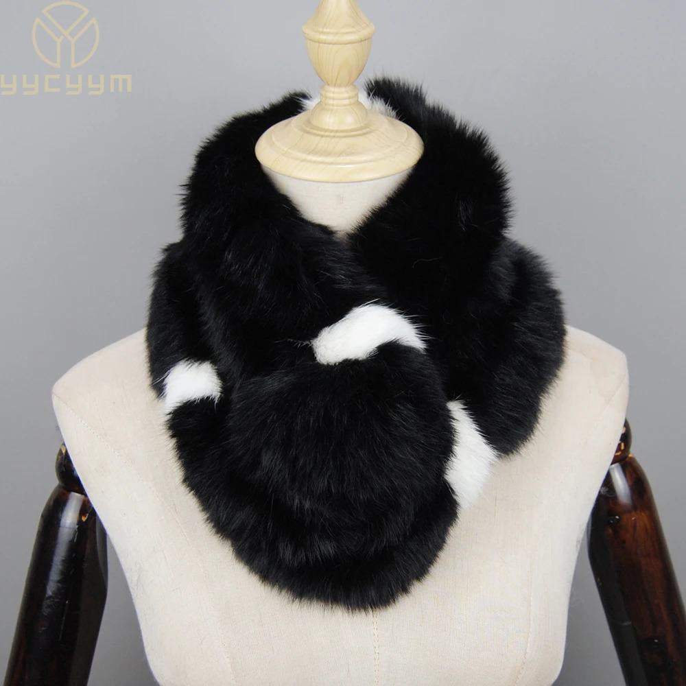 2025 Womens Cute Super Soft Real Rex Rabbit Fur Scarf Lovely Girls Winter Big Rex Rabbit Fur Ball Scarf 250929
