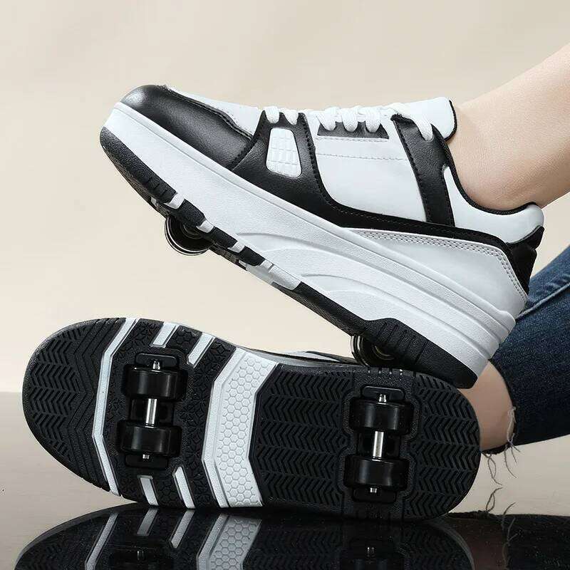 Four wheel roller Boys girls walking Casual outdoor sports slide and shrink school students pulleys shoes sneakers