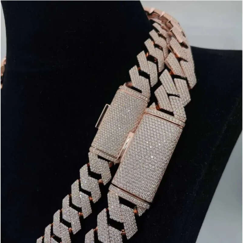 Hip Hop Chaine Jewelry Vvs Sterg Sier 20mm Dia Moissanite Cuban k Chain