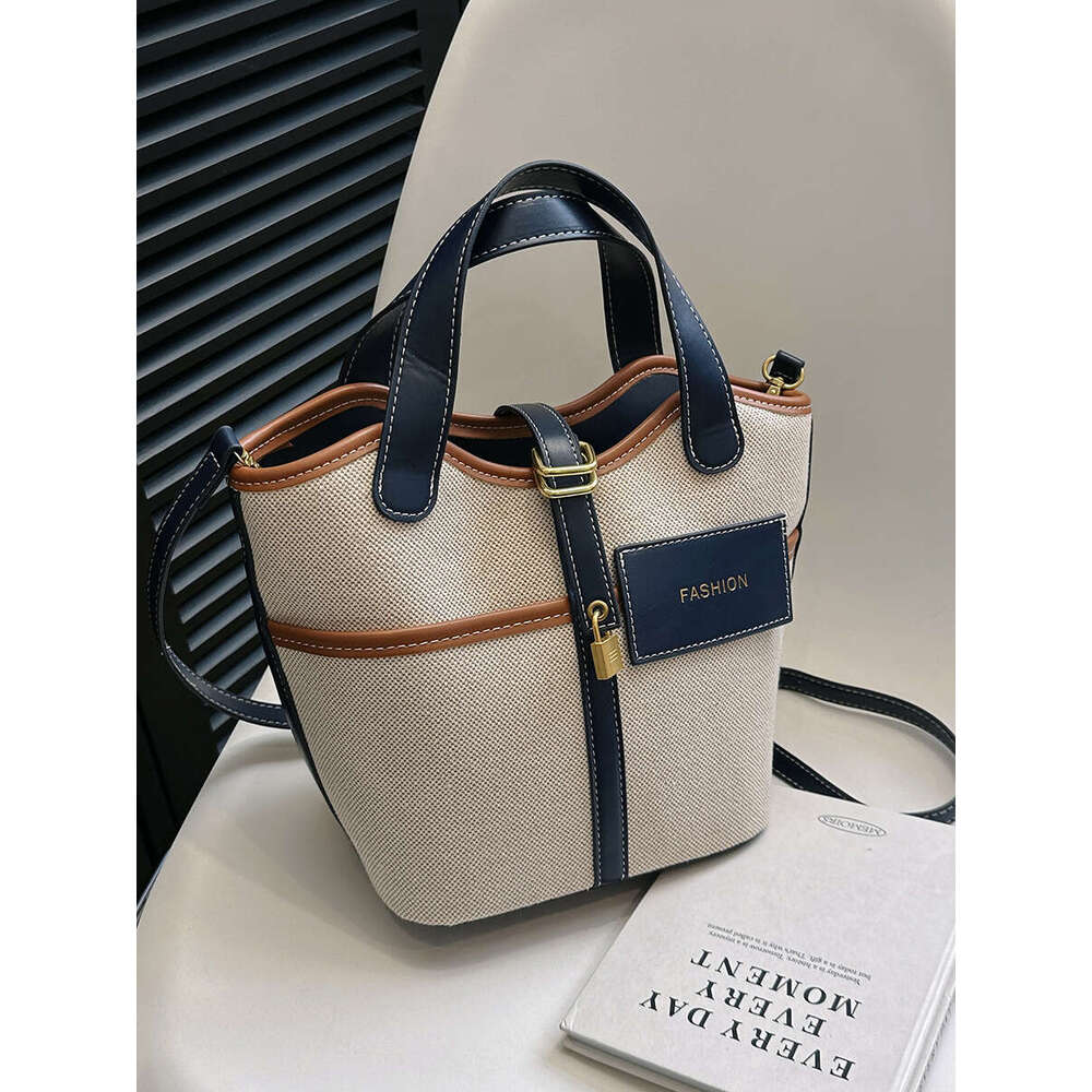 designer bag Luxury bag New Fashion Color-Block Crossbody for Women, Canvas Tote Bucket Bag