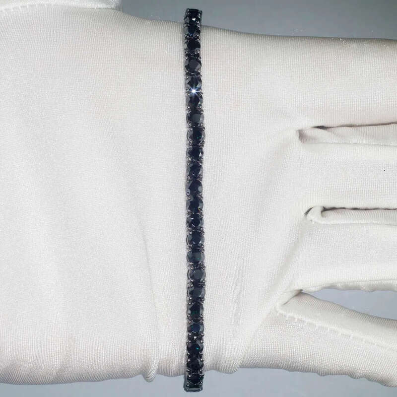 New Design Black Vvs Moissanite Tennis Chain Necklace Pass Tester Iced Out Dia Sier Bracelet For Men Women