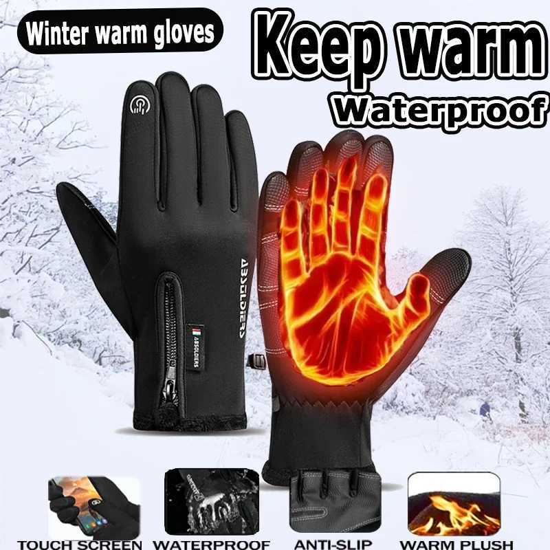 Winter Multifunctional Fleece Zipper Cycling Gloves Touch Screen Antislip Warm Suitable Winter Outdoor Sports Cycling Z250925