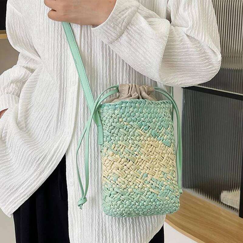 Fashion Handbag High-grade Leather Trend Versatile Simple Drawstring Bucket Retro Texture Brand Designer Shoulder Bag