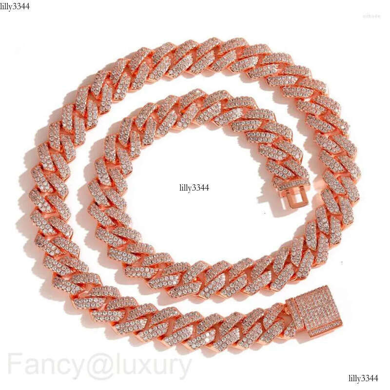 necklace moissanite chain Iced Out Cuban Chain 13MM Micro Paved CZ Stone Fashion Hip Hop Jewelry For Men Women Gift