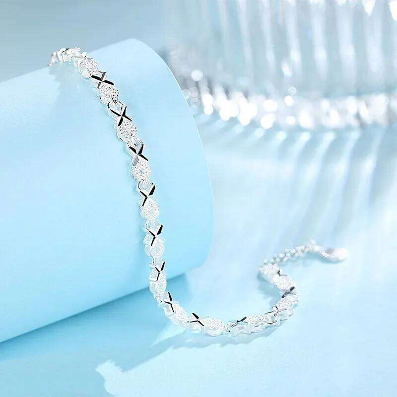 New fashion sterling Sier cute Bracelets chain for Women party wedding Engagement jewelry 20cm 8inch Valentine's Day Gifts