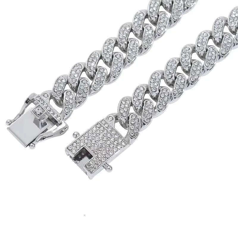 DHCollections 13mm Bg Rhie Golden Miami Cuban k Chain Men's Hip Hop Necklace Jewelry