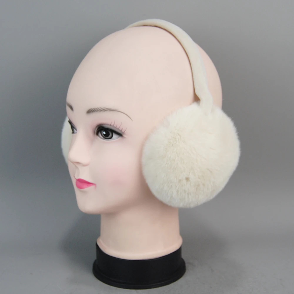 Women Winter Quality Real Rex Rabbit Fur Earmuffs Rex Rabbit Fur Earmuff Lovely Girl Genuine Rex Rabbit Fur Earcaps 250930