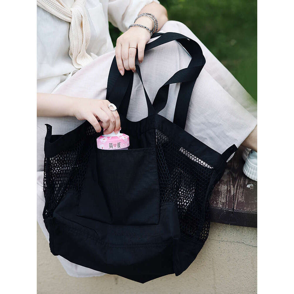 designer bag Luxury bag New Fashion Mesh Beach Portable Large Capacity Outdoor Travel Storage Nylon Shoulder Tote Bag for Women