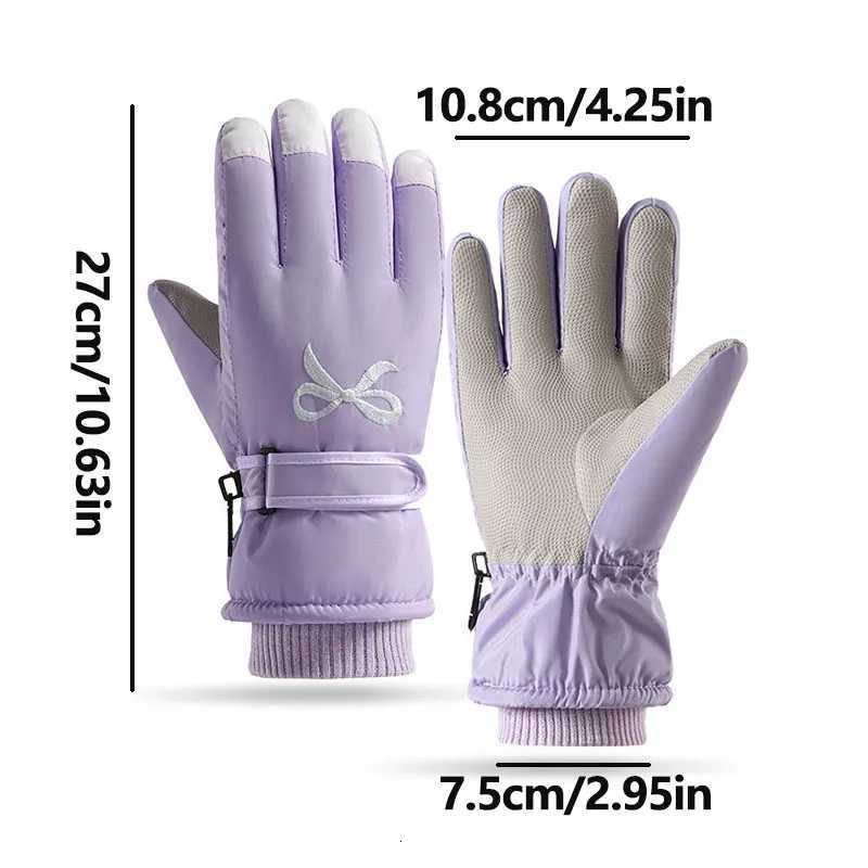 Winter Snowboard Ski Gloves for Women PU Leather NonSlip Touch Screen Waterproof Warm Fleece Motorcycle Cycling Riding Gloves Z250925