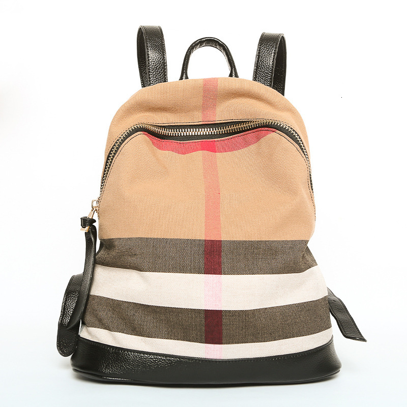 Designer Grid Patch Canvas Backpack 2025 New College Style Commuter Travel Bag