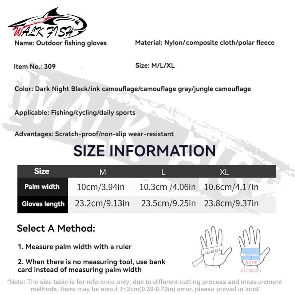 WALK FISH Fishing Gloves Flip Finger Touch Screen Thickened Silicone Antislip Waterproof Wearresistant Fall Winter Outdoor Z250925