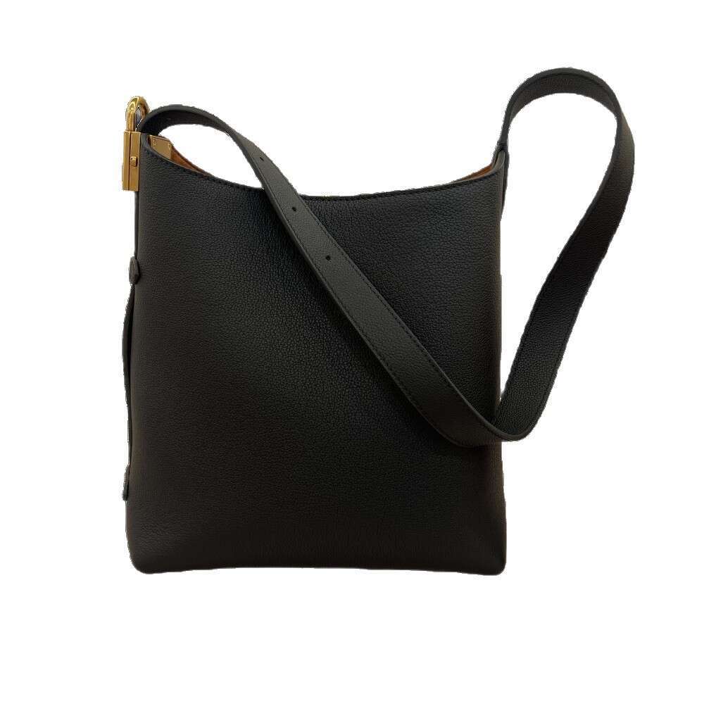 Small Lowkey Bucket Hobo High-End Feel Top Layer Cowhide Underarm Women's Bag Large Capacity Fashion Single Shoulder Crossbody