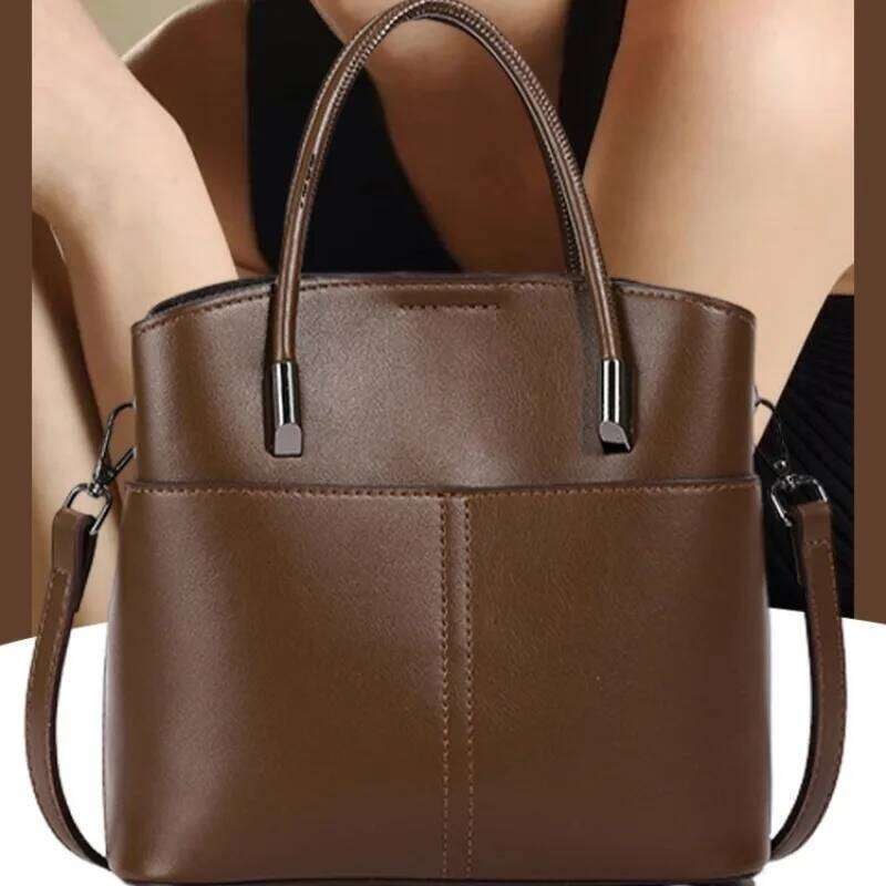 Italian Popular Cowhide Large-Capacity Bag/Ladies Large Capacity Casual Body Bucket Bag