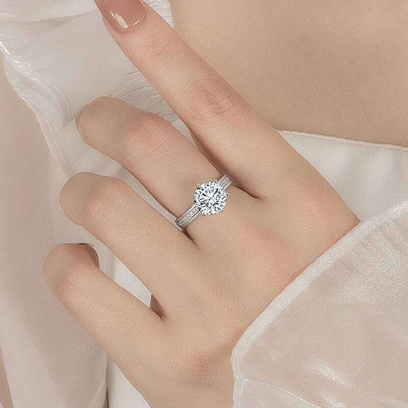 PERMANY 3CT Moissanite For Women S Pure Sier Ring GRA Certified Laboratory Dia Wedding Jewelry