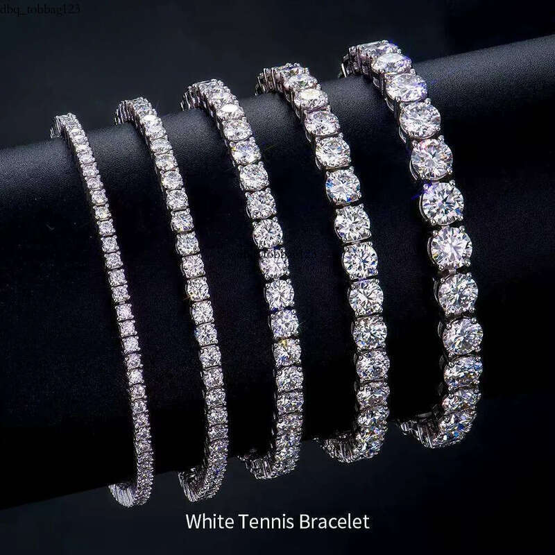 Wholesale Mossanite Moissanite Chain Bracelet Jewelry Manufacturer 2-6mm VVS Tennis Dia Trendy Unisex Hip Hop Men Gift