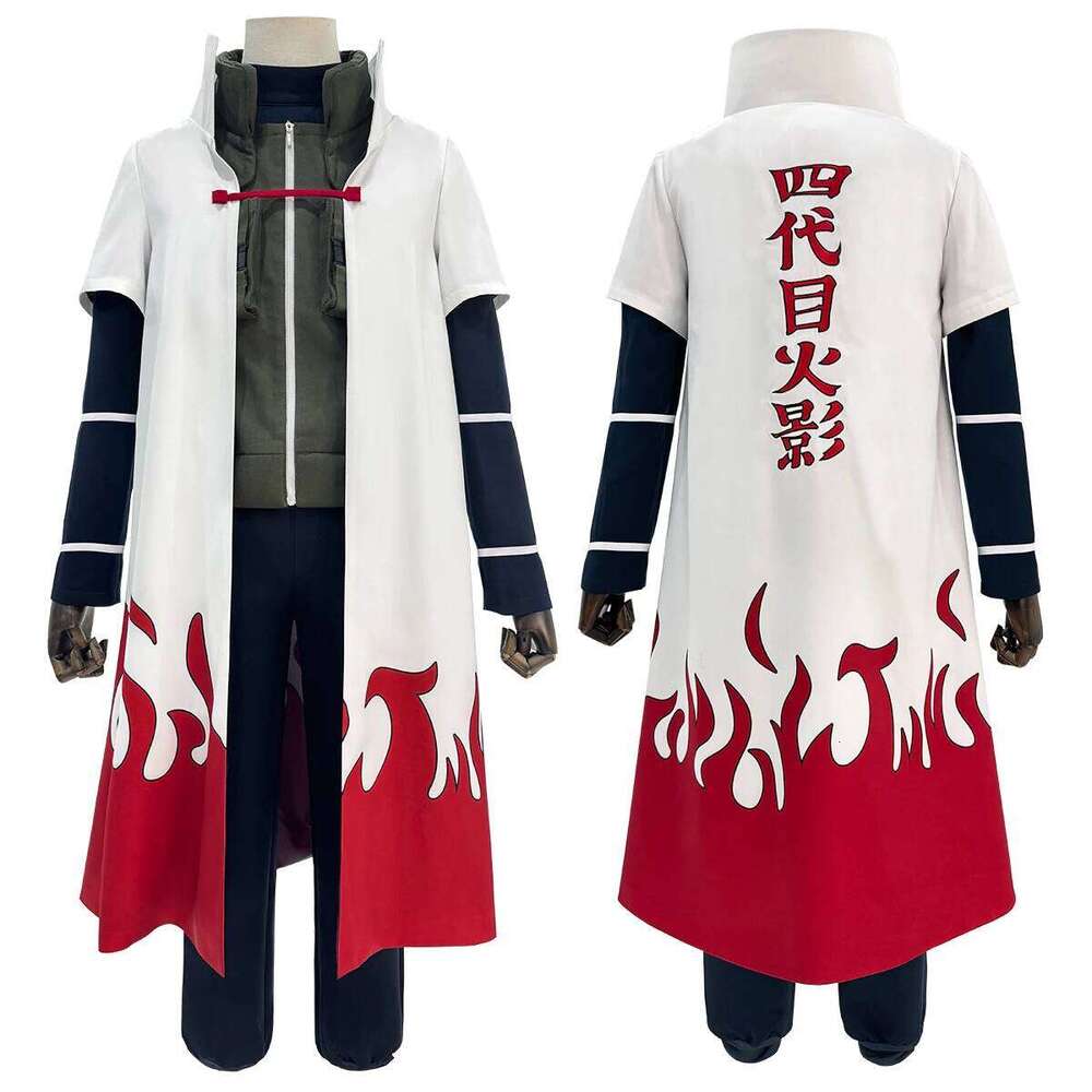 HOLOUN Anime Namikaze Minato Cosplay Costume Cloak Vest T-Shirt Pants Pouch Cos Convention Gift