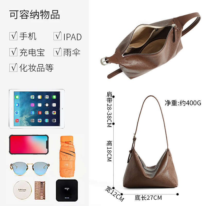designer bag Luxury bag Top Layer Vegetable Tanned Casual Shoulder Underarm Commuter Large Capacity Classic Genuine Leather Crossbody Hobo Bag