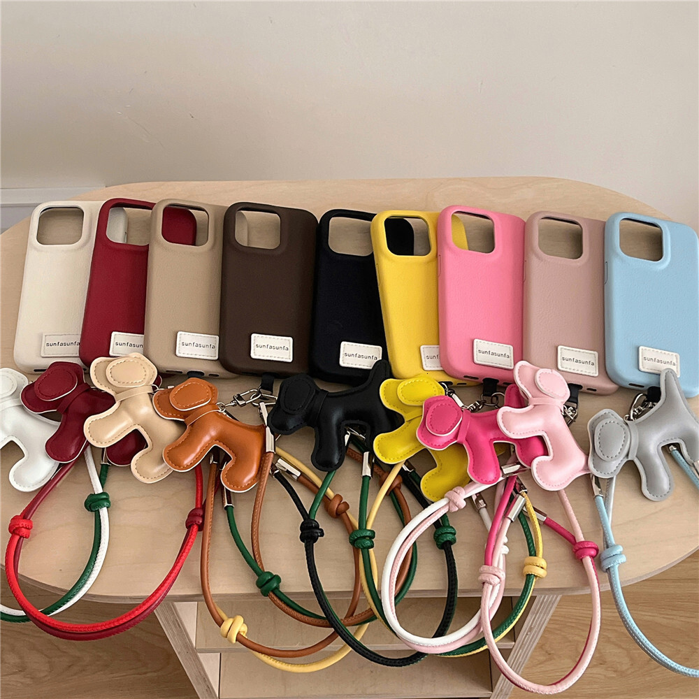 Phone Case Compatible with iPhone 17 Pro Max, Cute Soft Silicone Cover with Short Leash Puppy