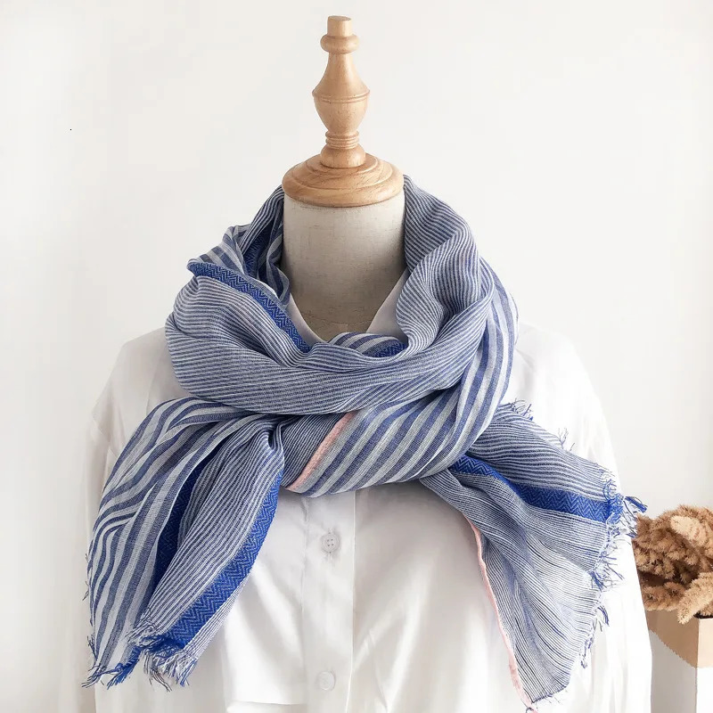 VREOVOR Scarf Womens Spring Autumn Thin Mori Color Matching Shawl Korean Version Versatile Linen Literary Retro Fashion 250930
