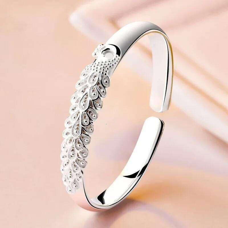 Sterling Sier Pea Opening Screen Bracelet For Women Designer Texture Open Bracelets Party Original Jewelry Gift