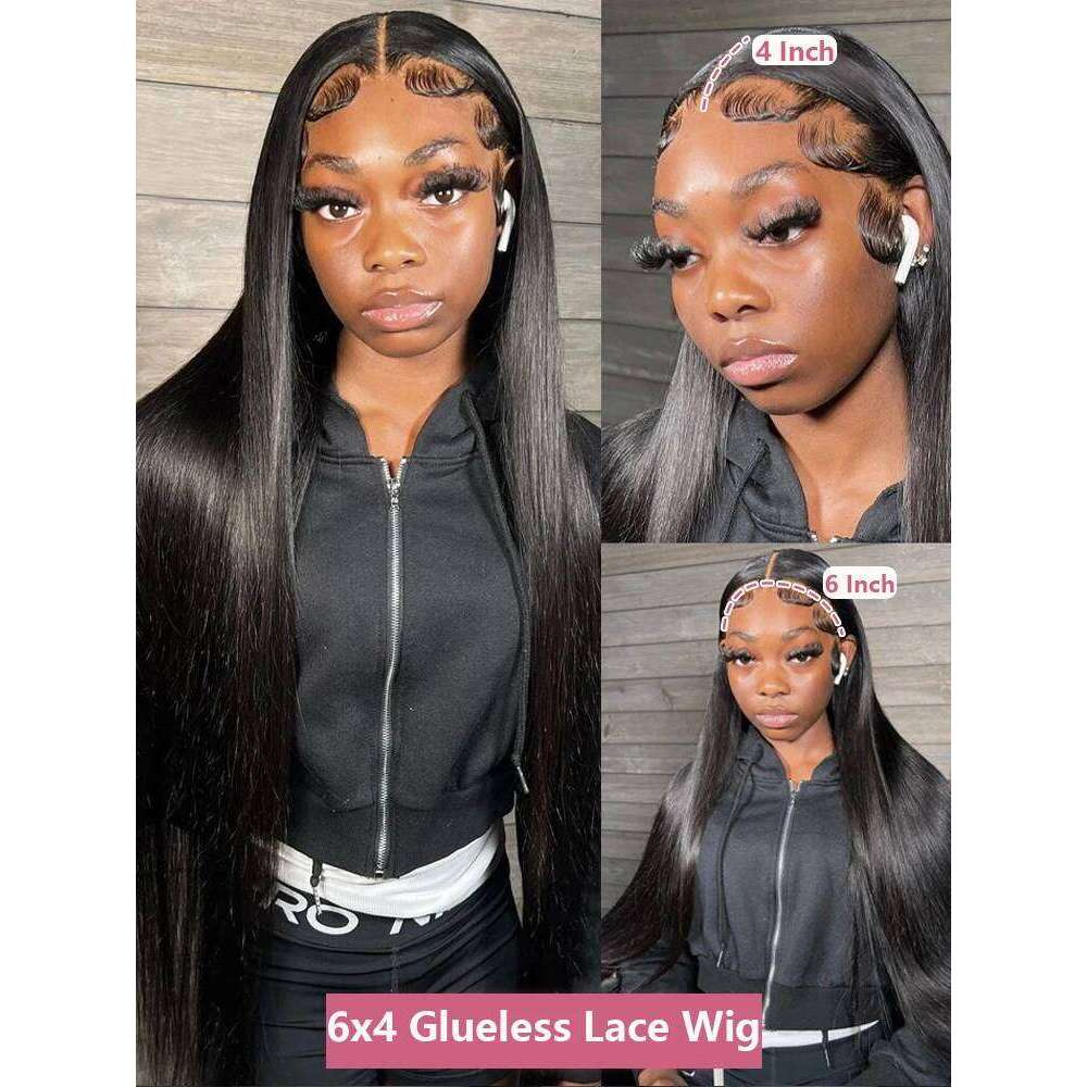 Glueless 6X4 5X5 9X6 Pre Cut Closure Wigs Smooth Straight 360 13X4 13X6 Lace Front Wig Human Hair Xiusiyuan2510