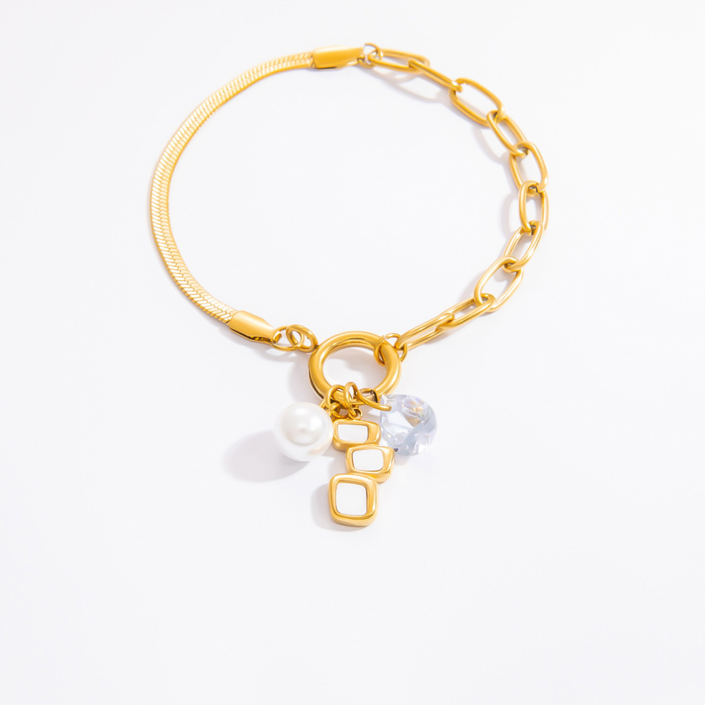 Design Titanium Steel Pearl Bracelet for Women High-end Flower Simple Fashion Jewelry