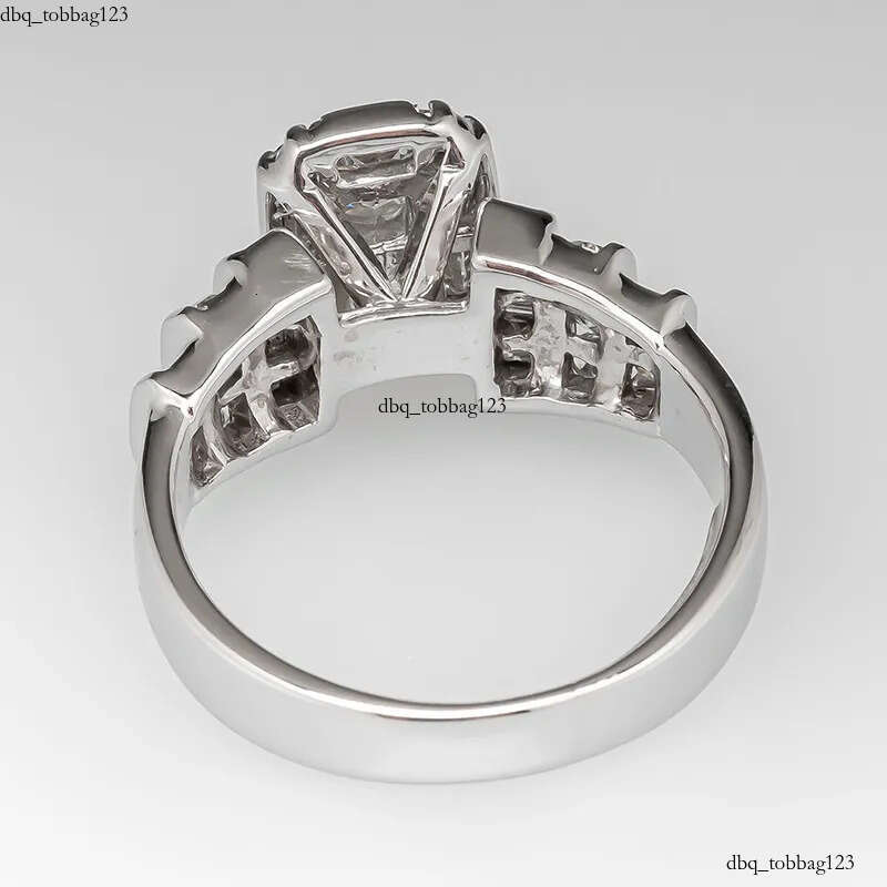 2023 Brand Wedding Rings Jewelry Sterling Sier T Princess Cut White Topaz CZ Dia Gemstones Party Eternity Women Engagement Band Ring Gift