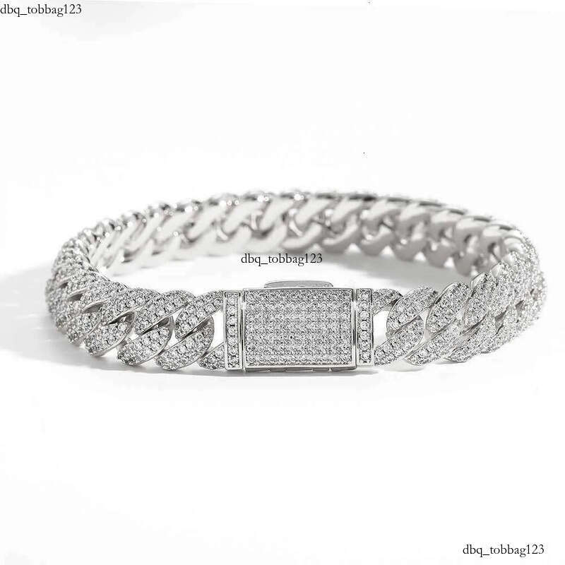 Pass Dia Tester Bracelet Jewelry 10mm Sterling sier VVS Moissanite Cuban Link Chain Necklace