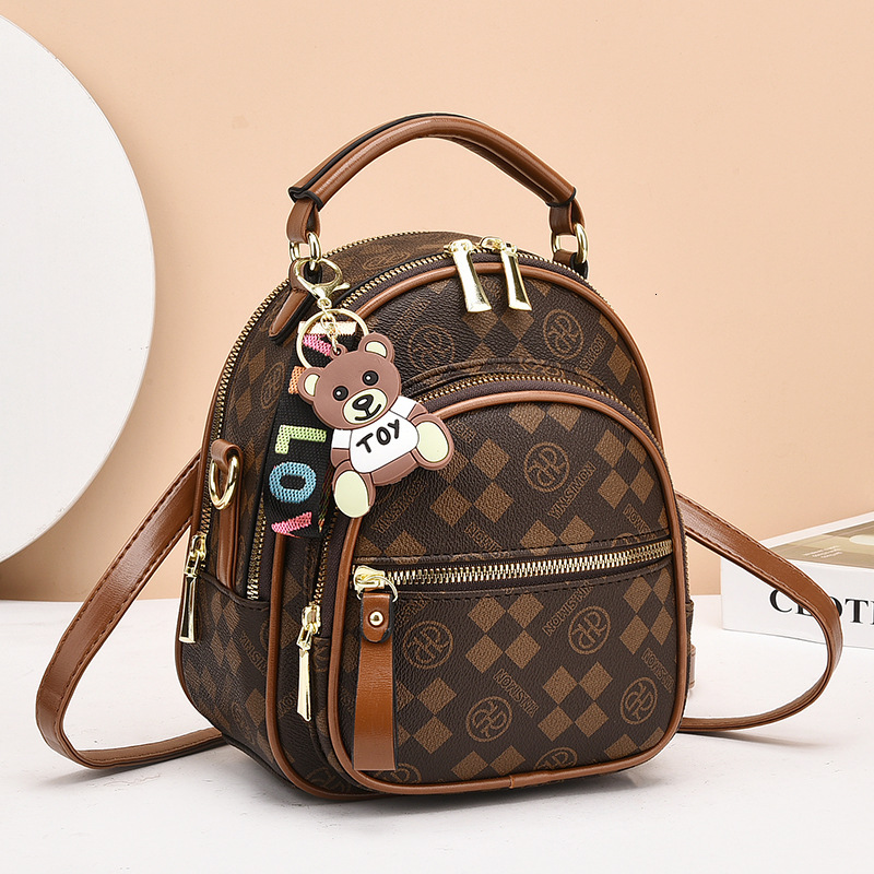 Designer's new fashionable and trendy printed small backpack crossbody bag 2-in-1 women's bag