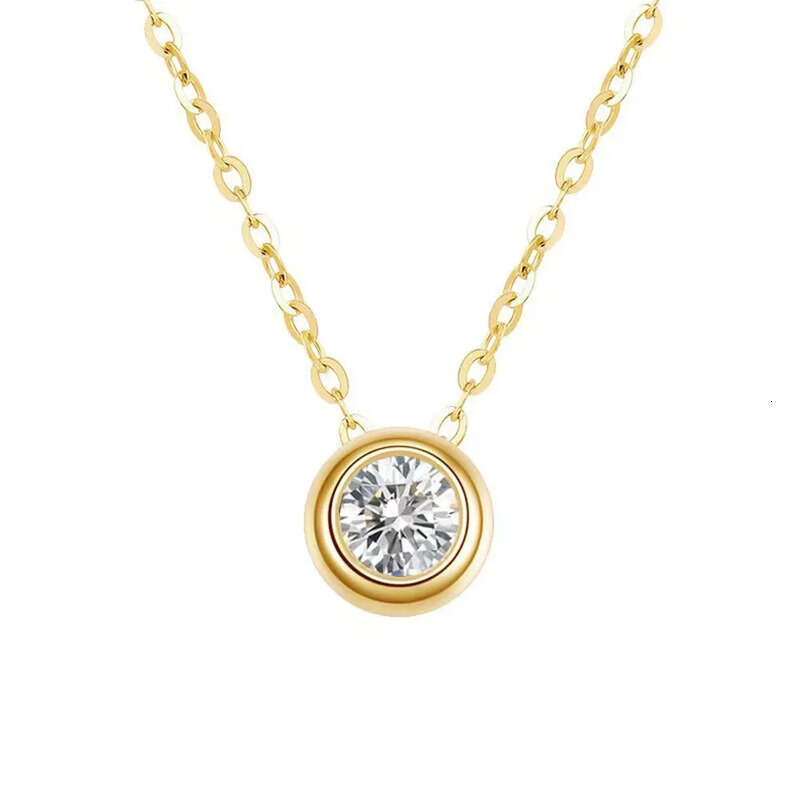 AU750 Real Gold Moissanite Dia Necklace Fine Jewelry For Woman Wedding Proposal Gift Present